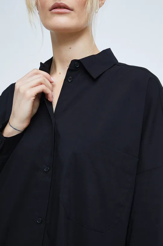 Koszula damska oversize kolor czarny czarny
