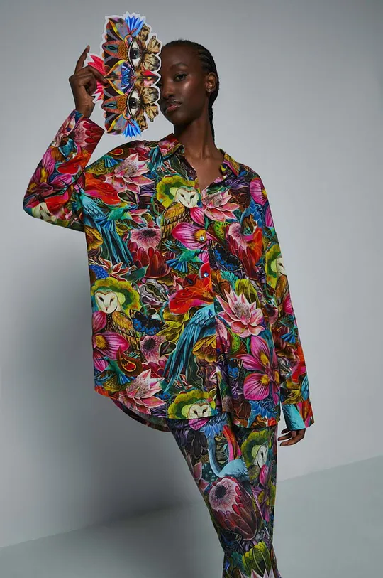 viacfarebná Košeľa dámska so vzorom by Olaf Hajek Dámsky