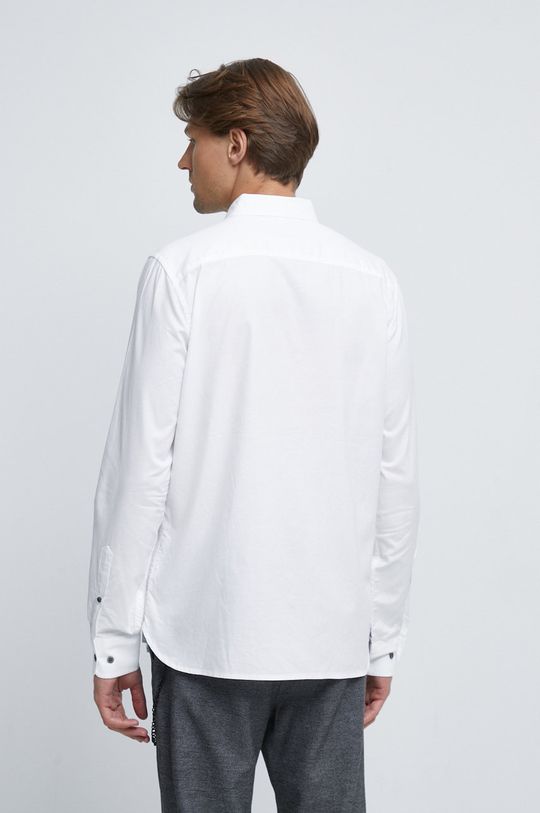 Koszula bawełniana męska z kołnierzykiem button-down biała <p>100 % Bawełna</p>
