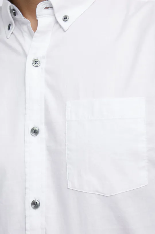 Koszula bawełniana męska z kołnierzykiem button-down biała Męski
