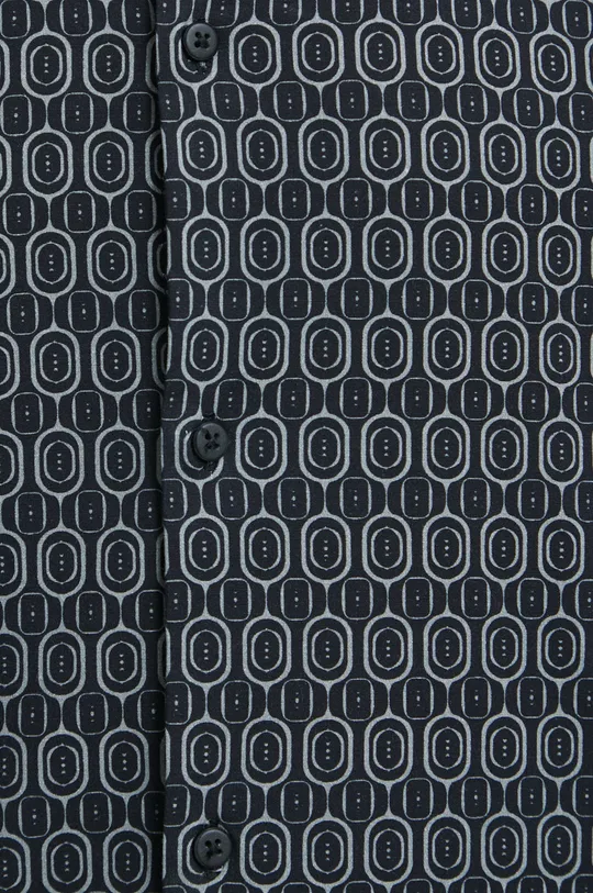 Košeľa pánska s klasickým golierom čierna farba čierna
