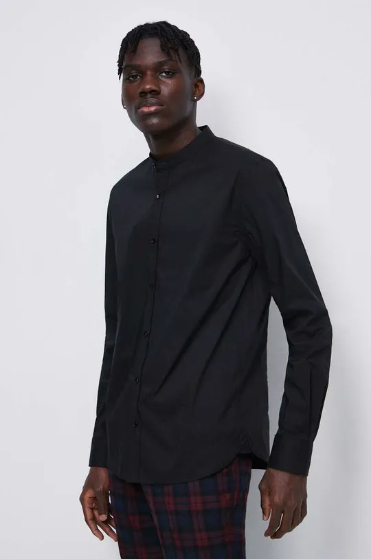 Koszula męska ze stójką kolor czarny Męski