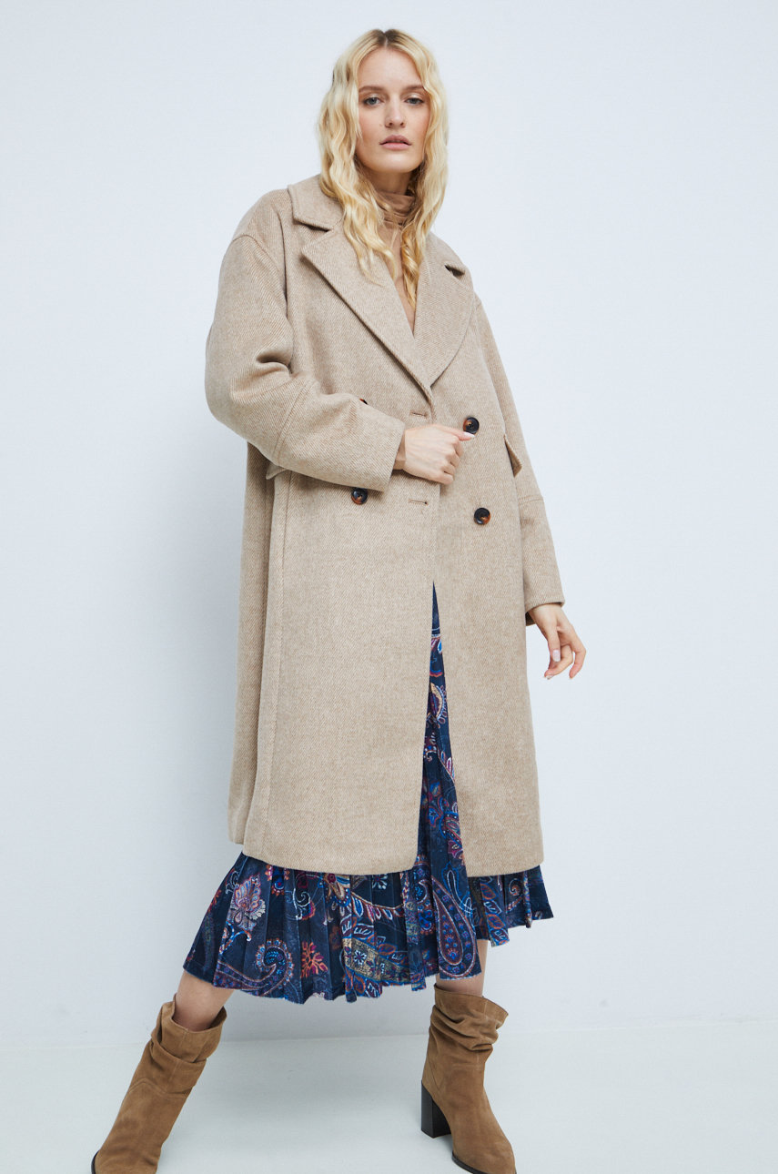 Medicine palton din lana bej