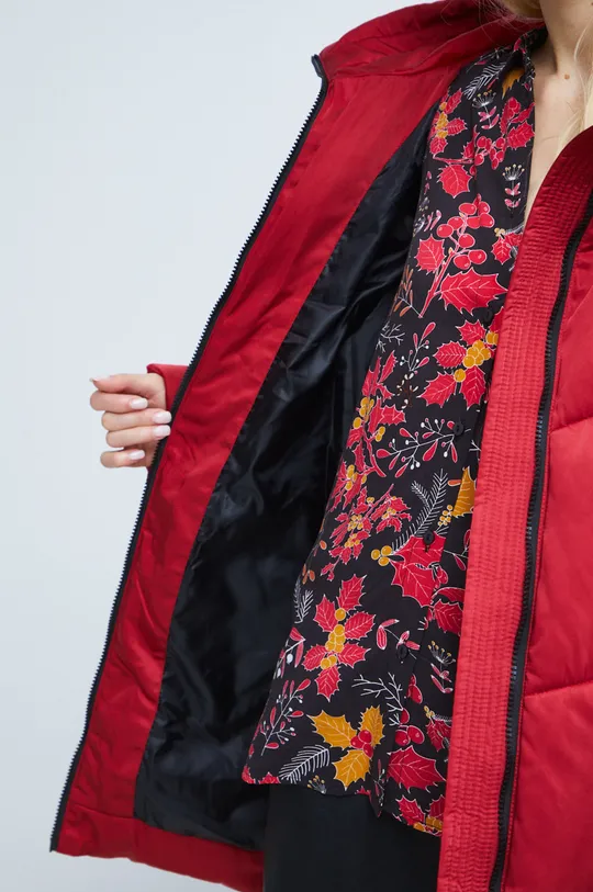 Kabát dámský zateplený červená barva