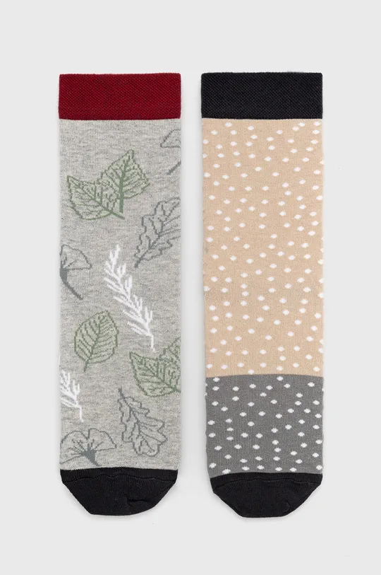 multicolor Skarpetki damskie bawełniane wzorzyste (2-pack) multicolor Damski