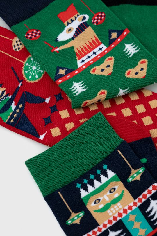 Skarpetki damskie bawełniane świąteczne (3-pack) kolor multicolor <p>75 % Bawełna, 23 % Poliamid, 2 % Elastan</p>