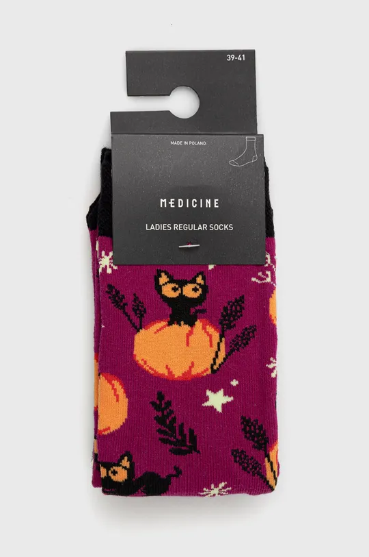 Skarpetki damskie bawełniane z motywem halloween (2-pack) kolor multicolor 75 % Bawełna, 23 % Poliamid, 2 % Elastan