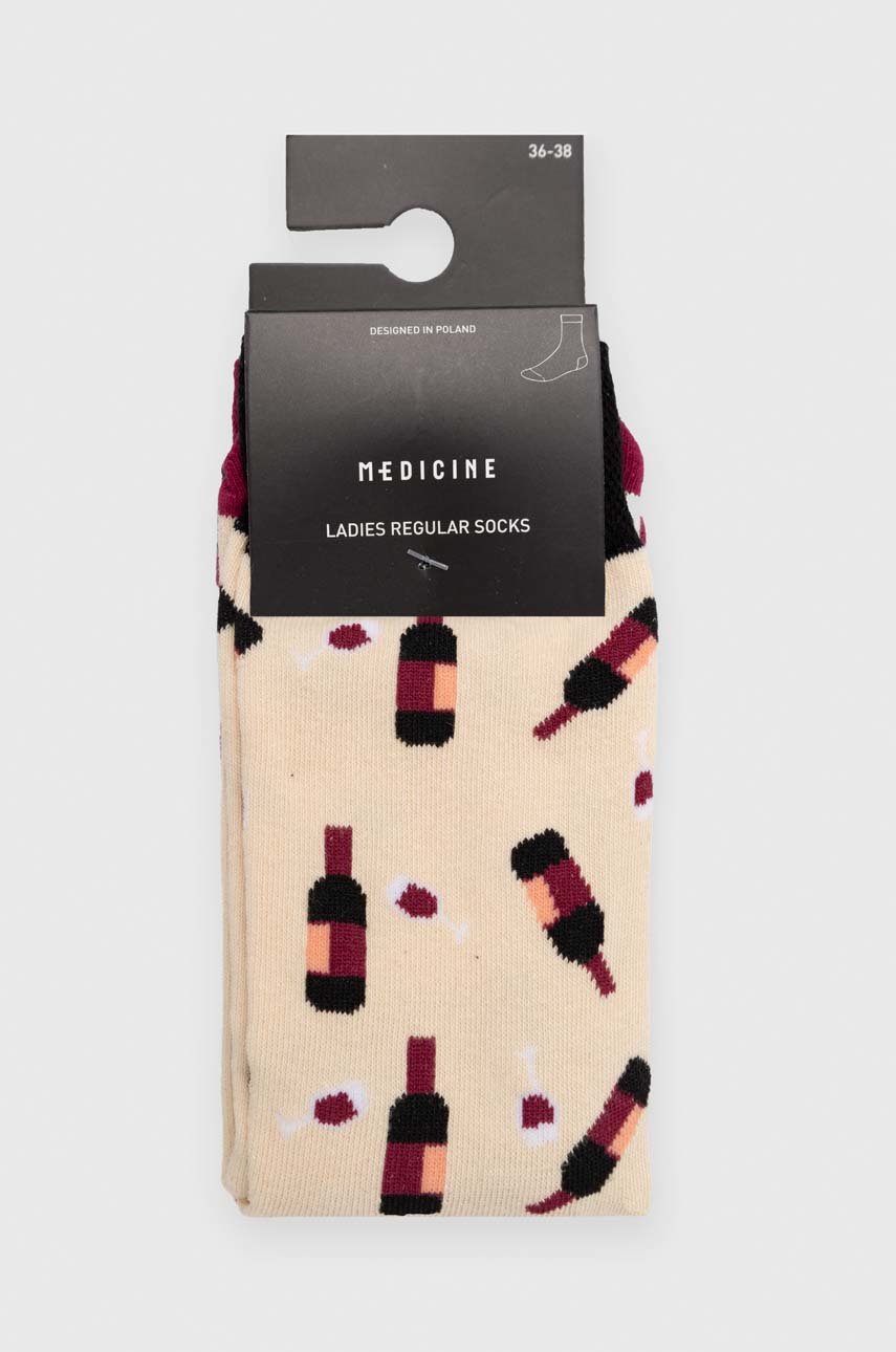 Skarpetki damskie bawełniane wzorzyste (2-pack) kolor multicolor 75 % Bawełna, 20 % Poliamid, 5 % Elastan