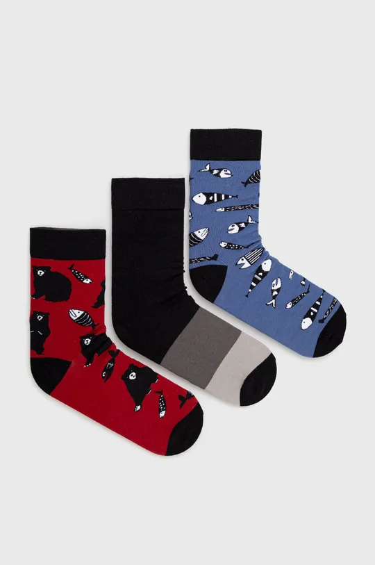Ponožky pánske bavlnené zo vzorovanej látky (3-pack) viacfarebná
