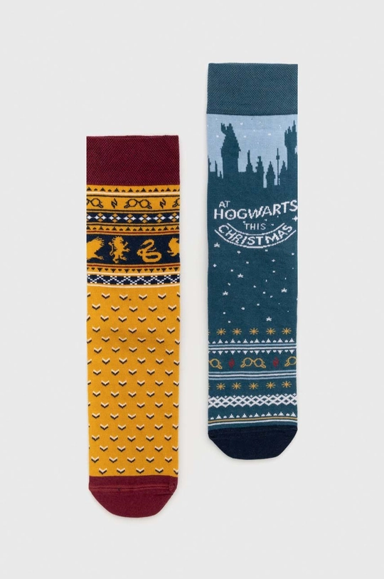 multicolor Skarpetki męskie bawełniane Harry Potter (2-pack) kolor multicolor Męski