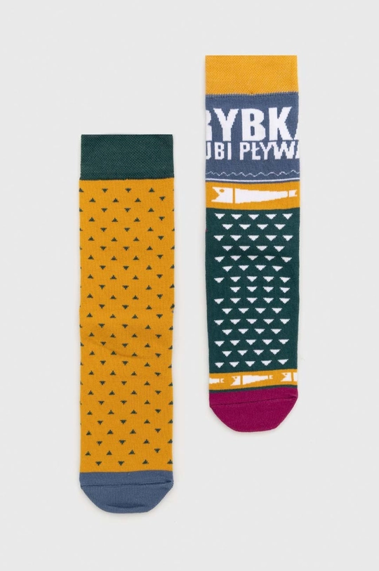 multicolor Skarpetki męskie bawełniane wzorzyste (2-pack) kolor multicolor Męski