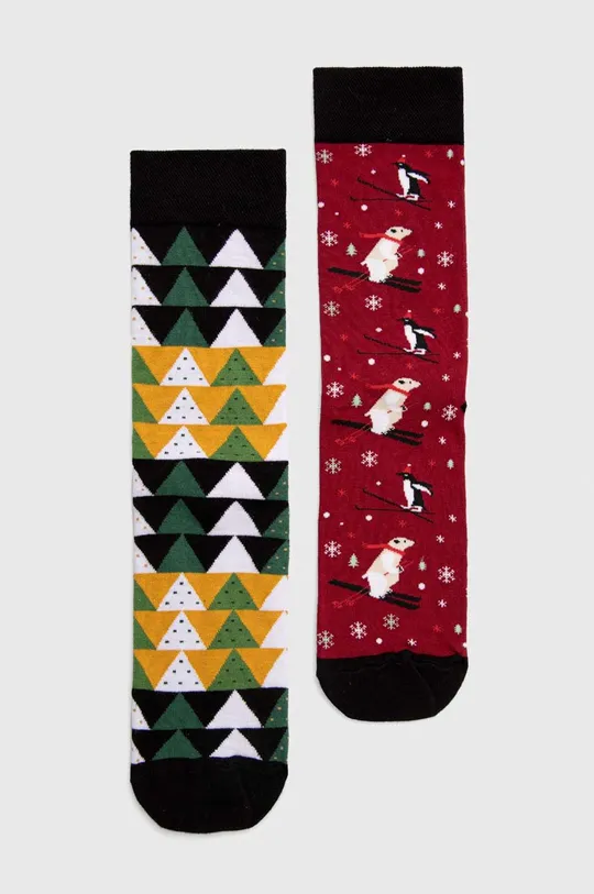 multicolor Skarpetki męskie bawełniane świąteczne (2-pack) kolor multicolor Męski