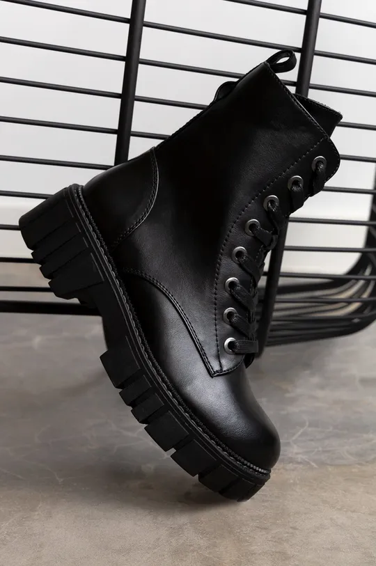 čierna Členkové topánky dámske z ekologickej kože Dámsky