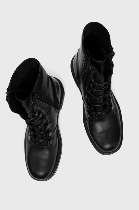 Členkové topánky dámske z prírodnej kože čierna farba