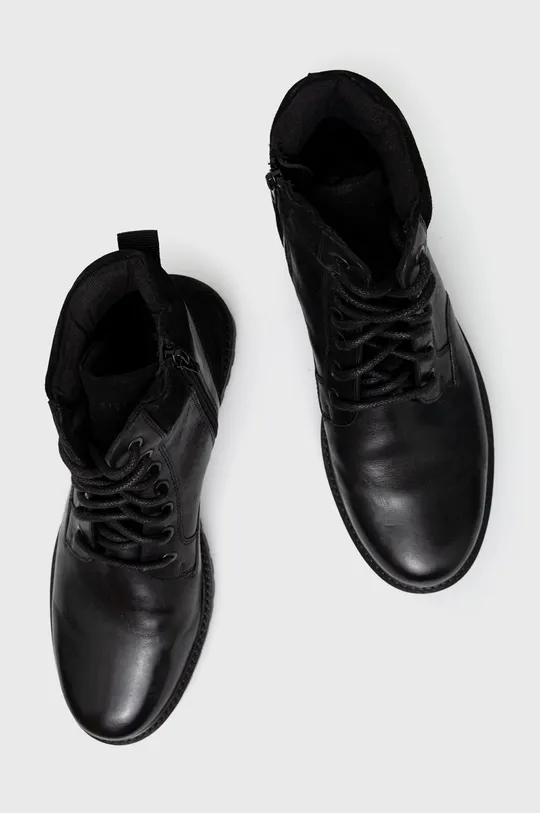 Buty wysokie męskie skórzane kolor czarny