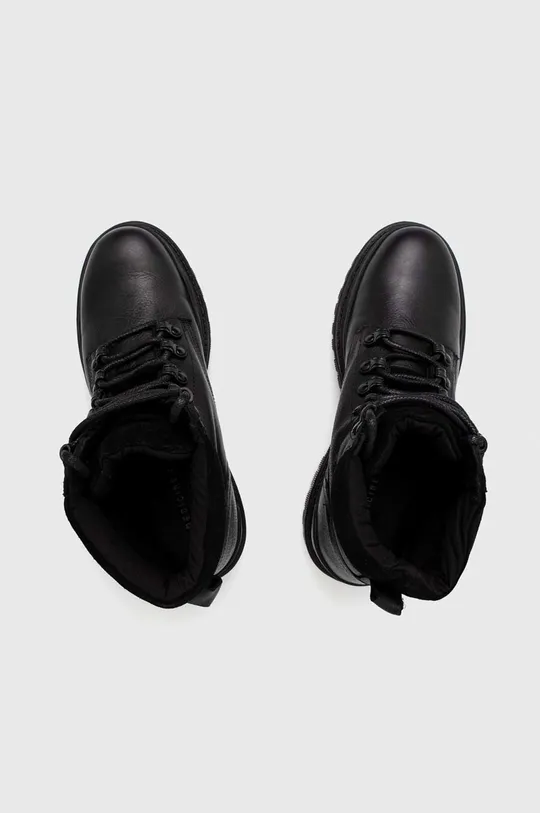 Členkové topánky pánske z prírodnej kože čierna farba Pánsky