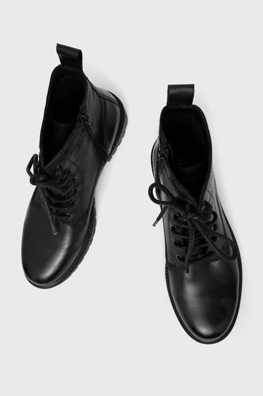 Buty wysokie męskie skórzane kolor czarny
