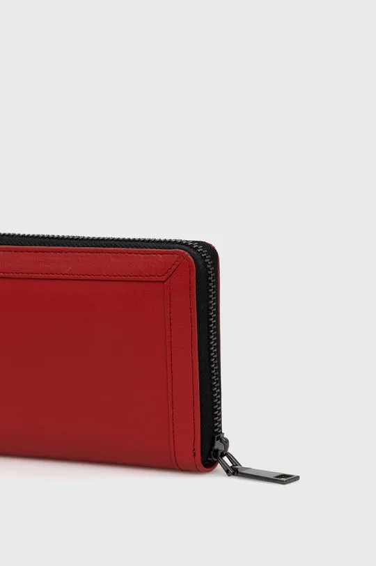 Kožená peňaženka dámsky červená farba červená