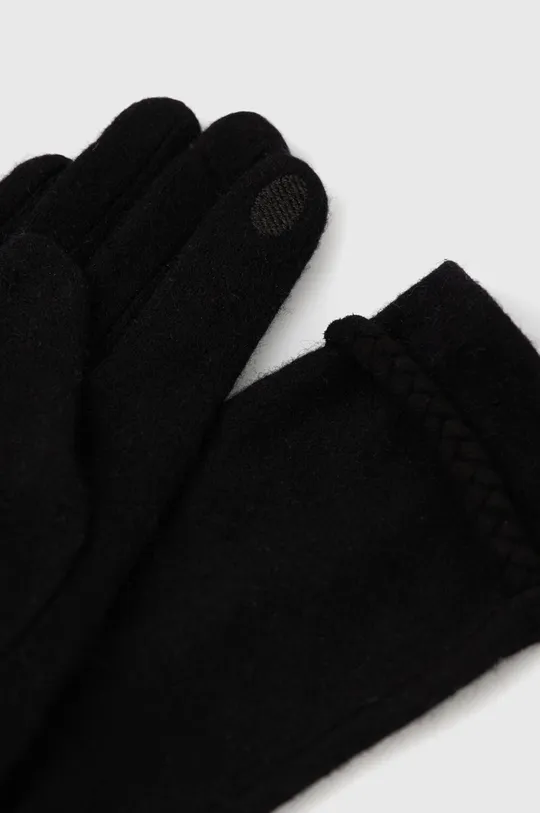Rukavice dámske z vlnenej pleteniny čierna farba čierna