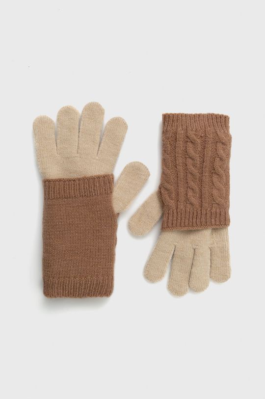 Rękawiczki damskie z dzianiny kolor beżowy piaskowy