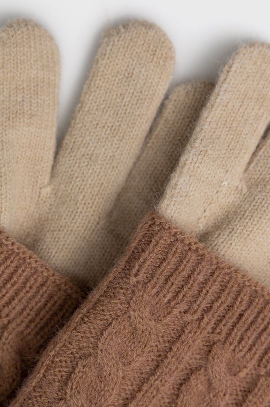 Rękawiczki damskie z dzianiny kolor beżowy 42 % Akryl, 31 % Poliamid, 27 % Poliester