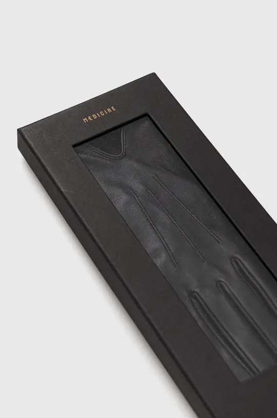 Rękawiczki damskie skórzane kolor czarny Materiał zasadniczy: 100 % Skóra naturalna, Podszewka: 100 % Poliester