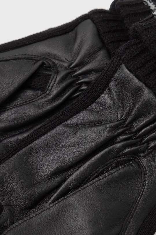 Rękawiczki męskie kolor czarny Materiał zasadniczy: 100 % Skóra zamszowa, Podszewka: 100 % Poliester, Inne materiały: 100 % Akryl