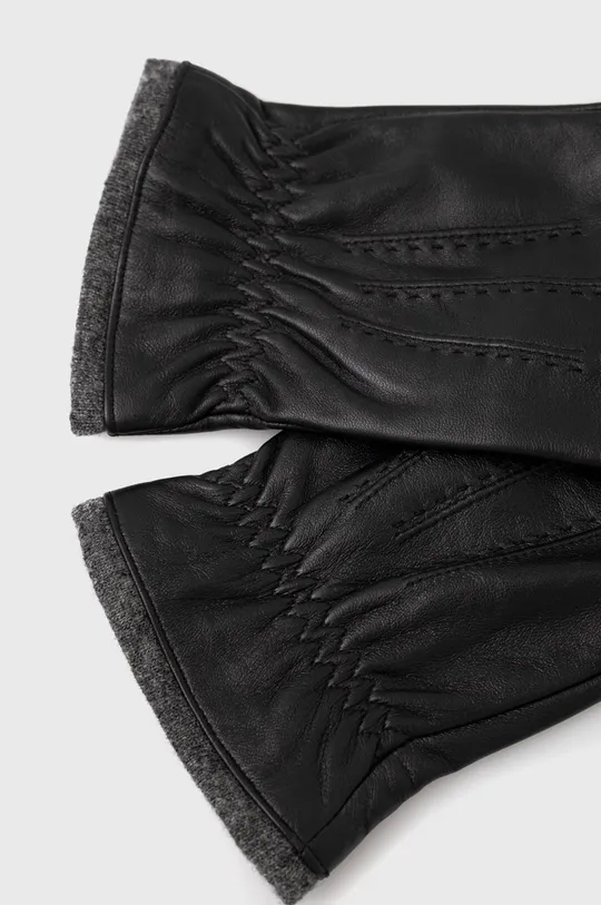 Rękawiczki męskie skórzane kolor czarny czarny