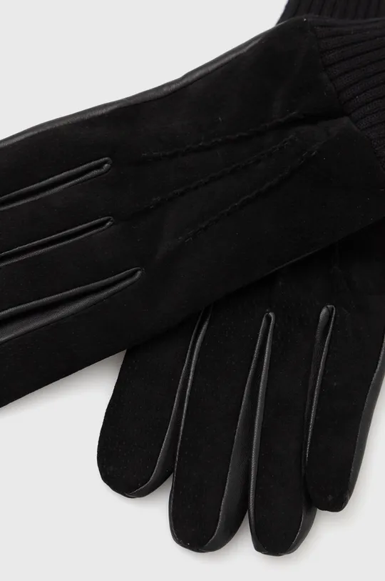 Rękawiczki męskie zamszowe kolor czarny czarny