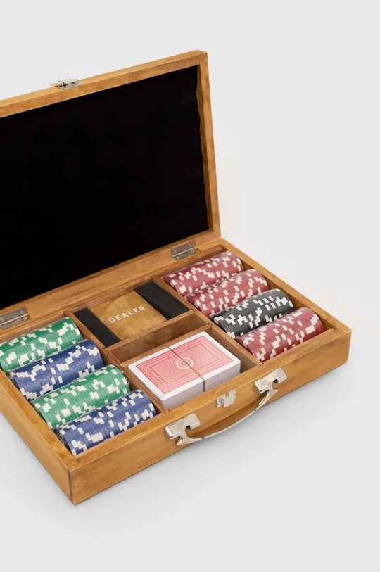 Poker  hnedá farba  61% Kov, 28% Umelá hmota, 7% Papier, 4% Drevo