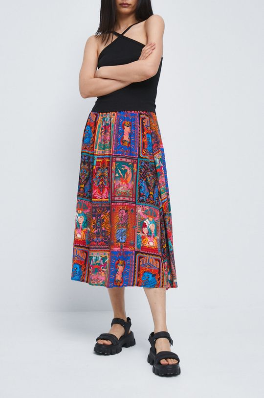 Spódnica damska z wiskozy multicolor multicolor