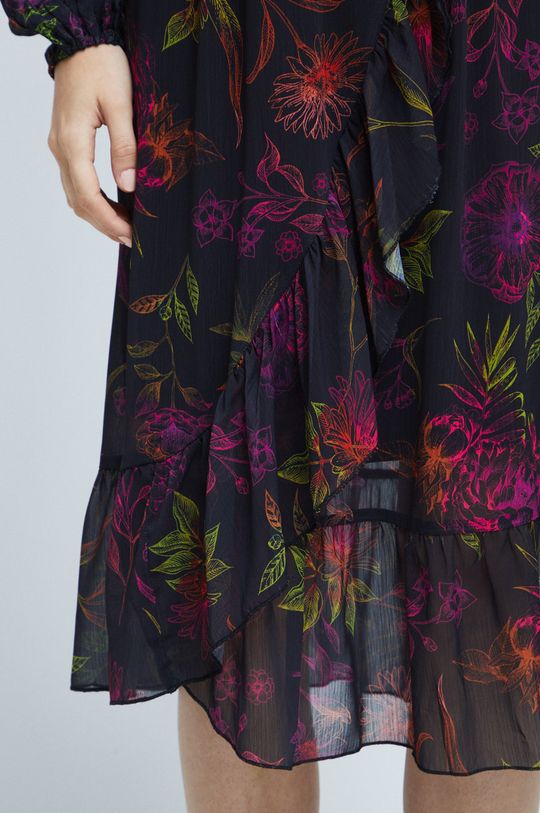 multicolor Spódnica damska wzorzysta czarna