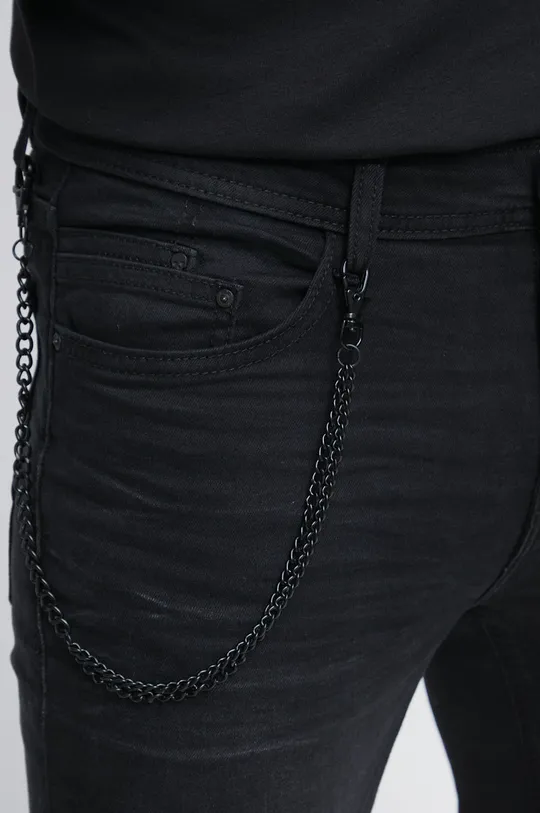 czarny Jeansy męskie slim fit kolor czarny