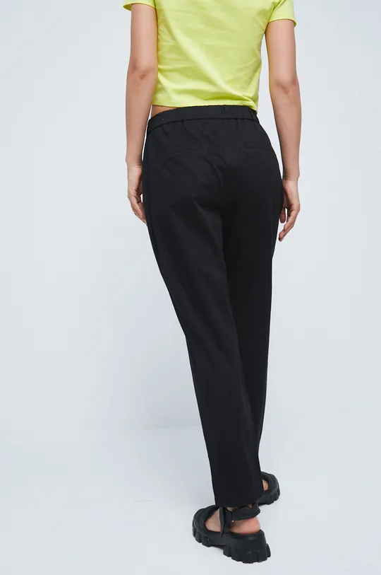 Spodnie damskie proste high waist czarne 95 % Bawełna, 5 % Elastan