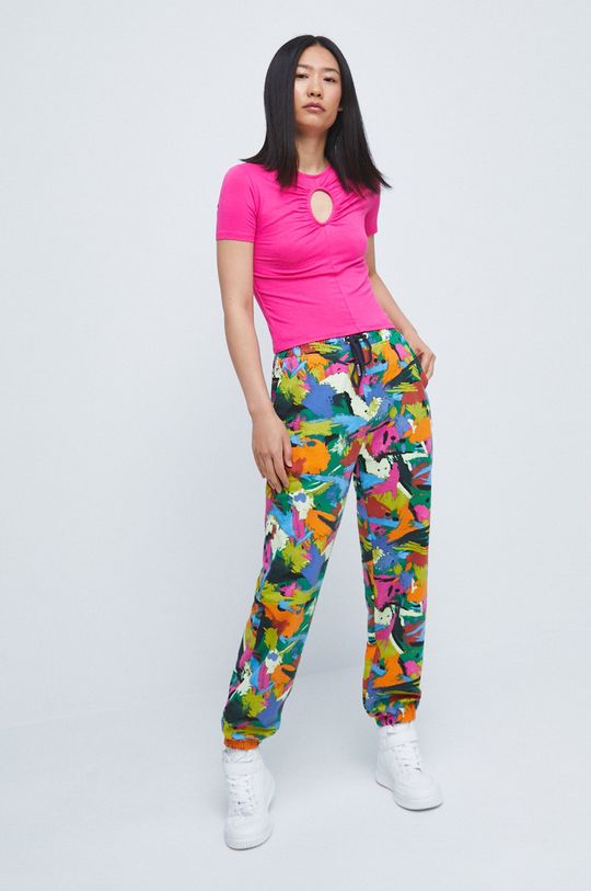 Spodnie dresowe damskie gładkie multicolor multicolor