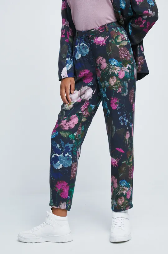 multicolor Spodnie damskie wzorzyste multicolor Damski
