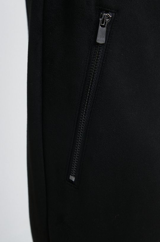 czarny Spodnie dresowe damskie z imitacji zamszu kolor czarny