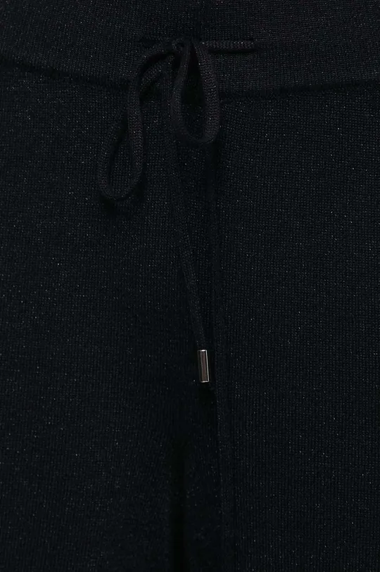 czarny Spodnie damskie z włóknem metalicznym kolor czarny