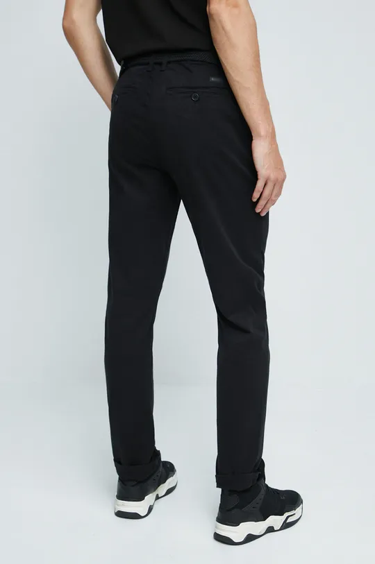 Spodnie męskie w fasonie chinos czarne 98 % Bawełna, 2 % Elastan