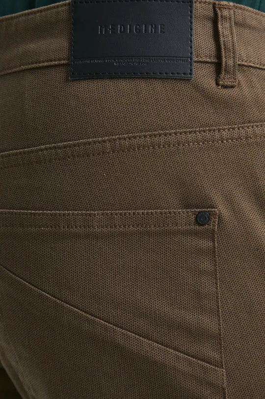 kawowy Spodnie męskie slim fit kolor brązowy