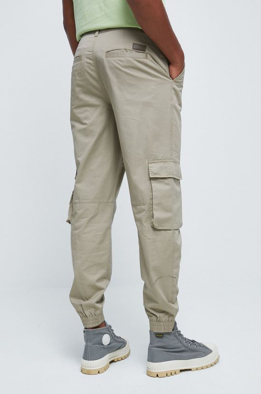 Spodnie bawełniane męskie gładkie beżowe 100 % Bawełna