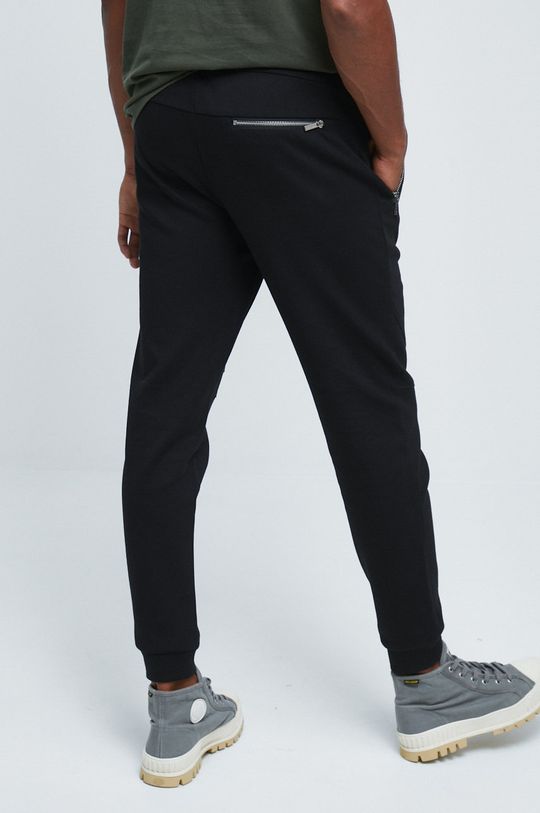 Spodnie dresowe męskie gładkie czarne 68 % Poliester, 28 % Bawełna, 4 % Elastan