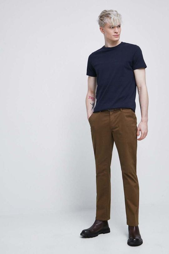 Spodnie męskie regular kolor brązowy złoty brąz