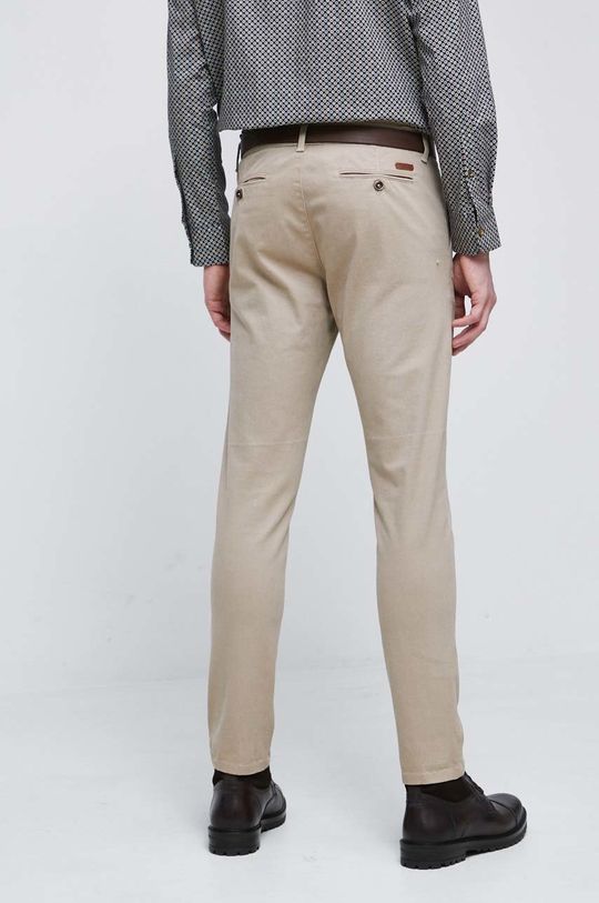 Spodnie męskie chino kolor beżowy Materiał zasadniczy: 98 % Bawełna, 2 % Elastan, Podszewka: 100 % Bawełna