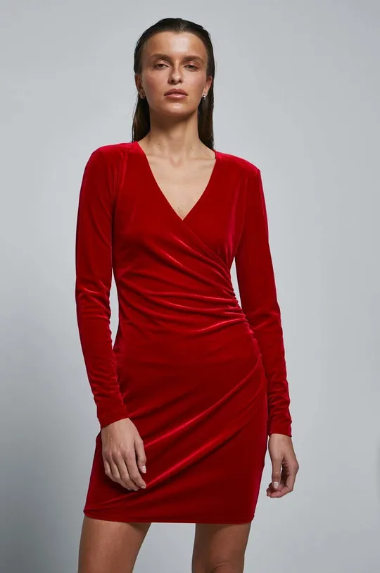 Sukienka damska gładka kolor czerwony czerwony