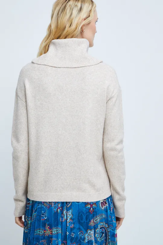 Sweter z domieszką wełny damski kolor beżowy 54 % Poliamid, 38 % Akryl, 8 % Wełna
