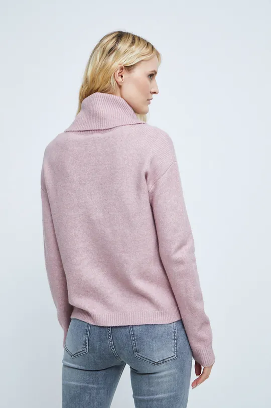 Sweter z domieszką wełny damski kolor różowy 54 % Poliamid, 38 % Akryl, 8 % Wełna