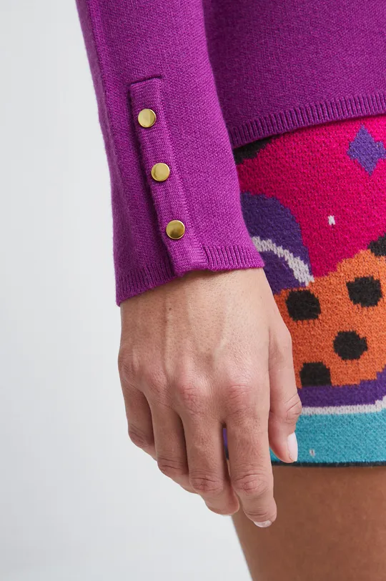 Sweter damski gładki kolor fioletowy Damski