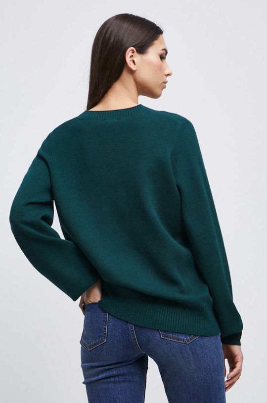 Sweter damski gładki kolor turkusowy 72 % Wiskoza, 28 % Poliester
