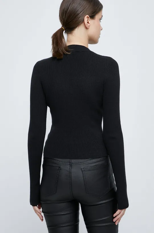 Sweter damski prążkowany czarny 52 % Wiskoza, 26 % Poliester, 22 % Poliamid